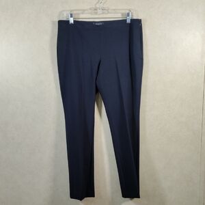 04109 Talbots navy blue knit Modern Cut side zip slacks 12P